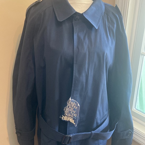 FASHION WORLD Career Apparel NWT Size 44 Reg Navy Thinsulate Trench Coat - Picture 2 of 12